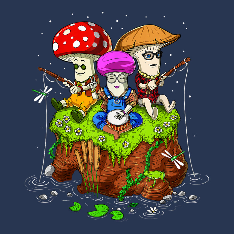 Hippie Mushrooms Fishing Forest Fungi Foraging Mycology T Shirt Men Denim Jacket by puetzee | Artistshot