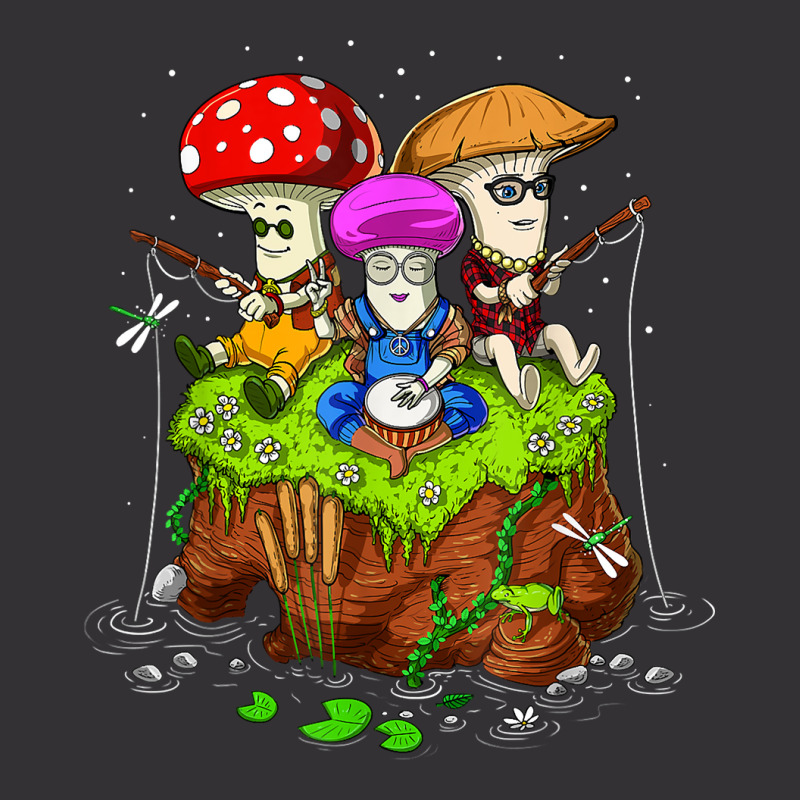 Hippie Mushrooms Fishing Forest Fungi Foraging Mycology T Shirt Vintage Hoodie by puetzee | Artistshot