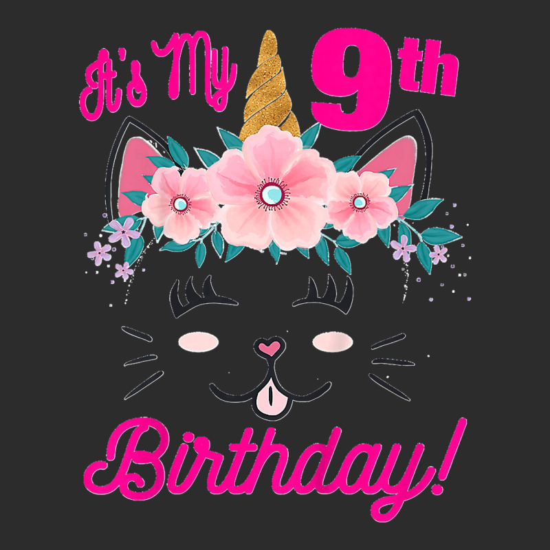 Kids It's My 9th Birthday Girl Kitty Caticorn Theme Exclusive T-shirt 