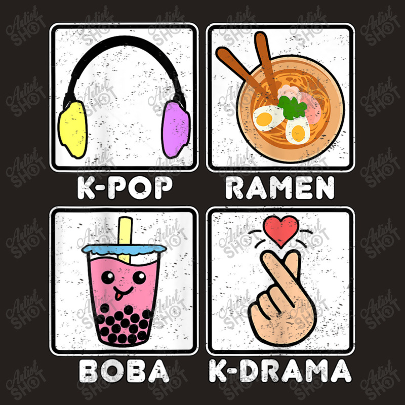 Kpop Ramen Boba Kdrama Bubble Tea Cute Kawaii Korean Heart Tank Top | Artistshot