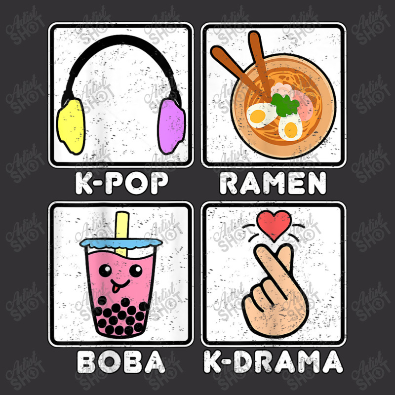 Kpop Ramen Boba Kdrama Bubble Tea Cute Kawaii Korean Heart Vintage Hoodie | Artistshot