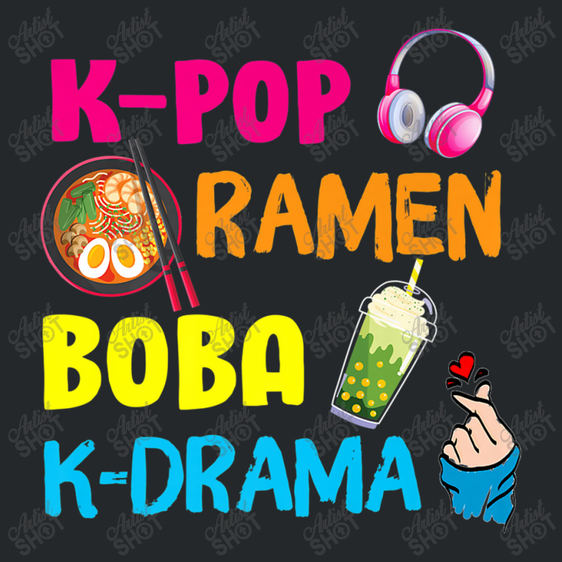 Kpop Ramen Boba Kdrama Korea Music Lover Fans Girls Boys Crewneck Sweatshirt | Artistshot