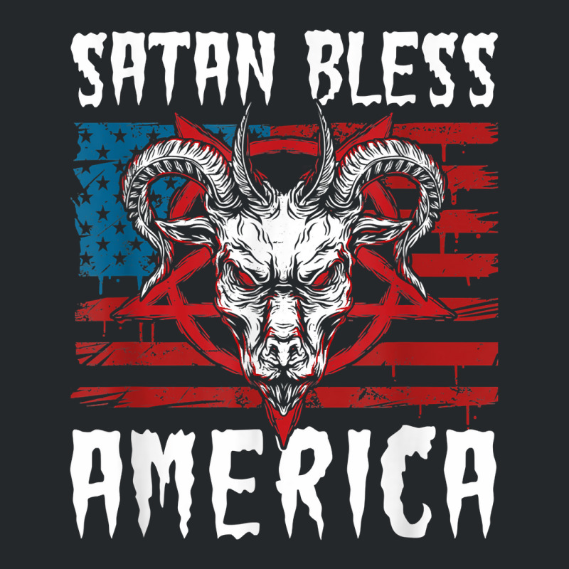 Satan Bless America American Flag 4th Of July T Shirt Crewneck Sweatshirt by cm-arts | Artistshot