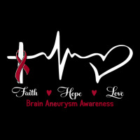 Faith Hope Love Brain Aneurysm Awareness Burgundy Ribbon T Shirt Cropped Hoodie | Artistshot