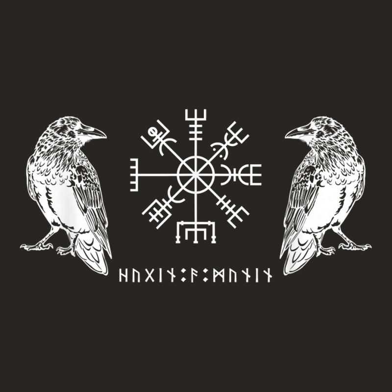 Vegvisir Ravens Odin's Hugin And Munin T Shirt Ladies Fitted T-Shirt by cm-arts | Artistshot