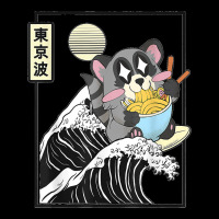 Raccoon Eating Ramen Japanese Waves Anime Minimal Kawaii Men's 3/4 Sleeve Pajama Set | Artistshot