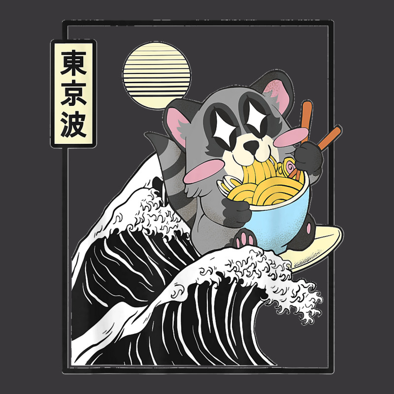 Raccoon Eating Ramen Japanese Waves Anime Minimal Kawaii Ladies Curvy T-Shirt by LisaMarieRangel | Artistshot