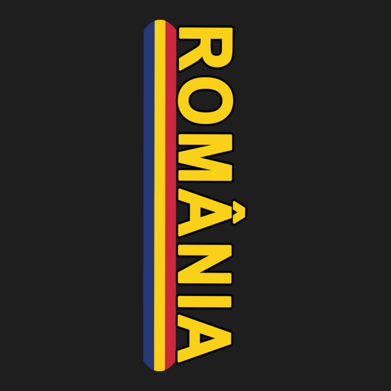 Romanian Language Left Side Text And Flag Stripe Long Sleeve T Shirt Classic T-shirt by cm-arts | Artistshot