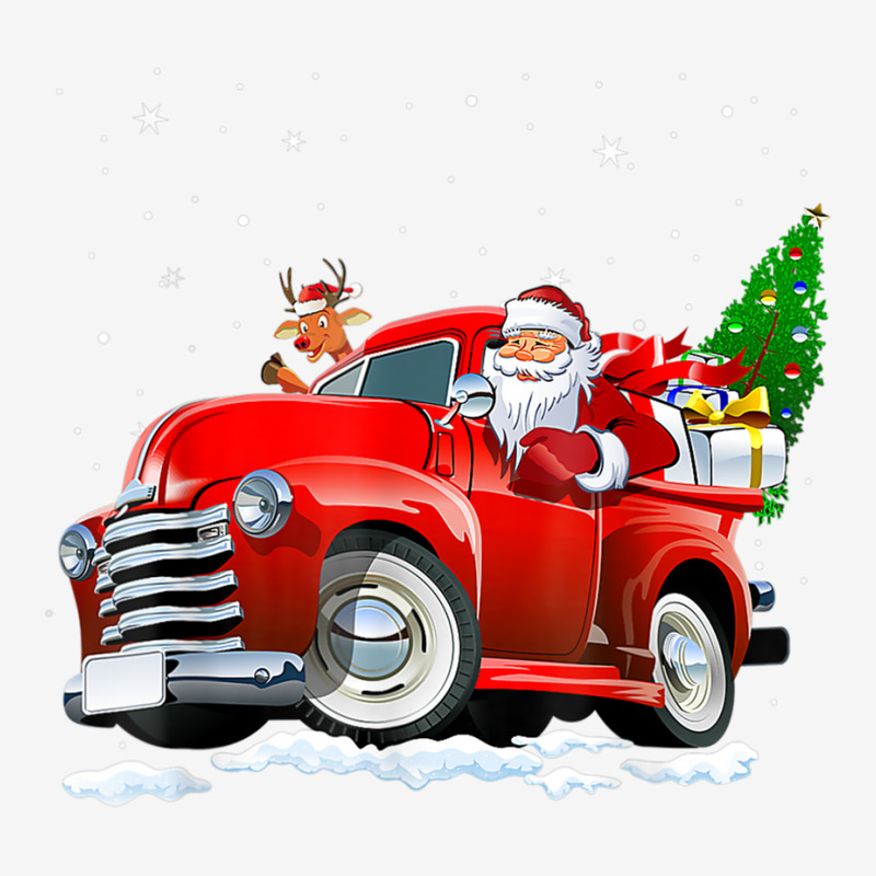Monster Red Truck With Santa Christmas Tree Reindeer Xmas T Shirt Pin-back Button | Artistshot