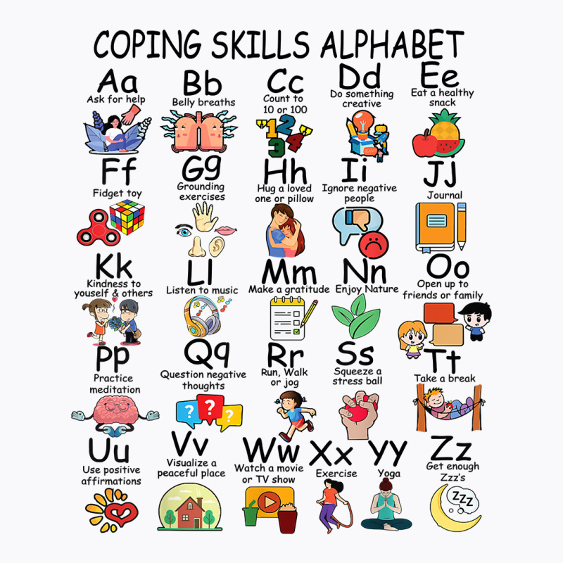 Mental Health Awareness Coping Skills Alphabet Counselor Kid T Shirt T-shirt | Artistshot