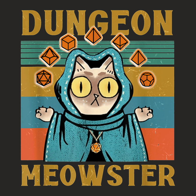 Dungeon Meowster Funny Nerdy Gamer Cat D Dice Rpg Ladies Fitted T-shirt | Artistshot