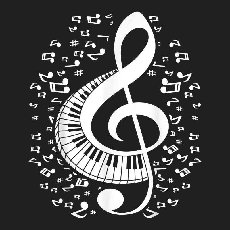 Treble Clef Keyboard Classical Music Notes Pianist Piano T Shirt T-shirt | Artistshot