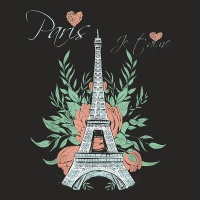 Paris Love Eiffel Tower Rose Parisian Souvenir French France T Shirt Ladies Fitted T-shirt | Artistshot