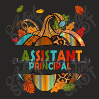 Leopard Pumpkin Fall Thanksgiving Assistant Principal Ladies Fitted T-shirt | Artistshot