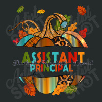 Leopard Pumpkin Fall Thanksgiving Assistant Principal Women's Triblend Scoop T-shirt | Artistshot