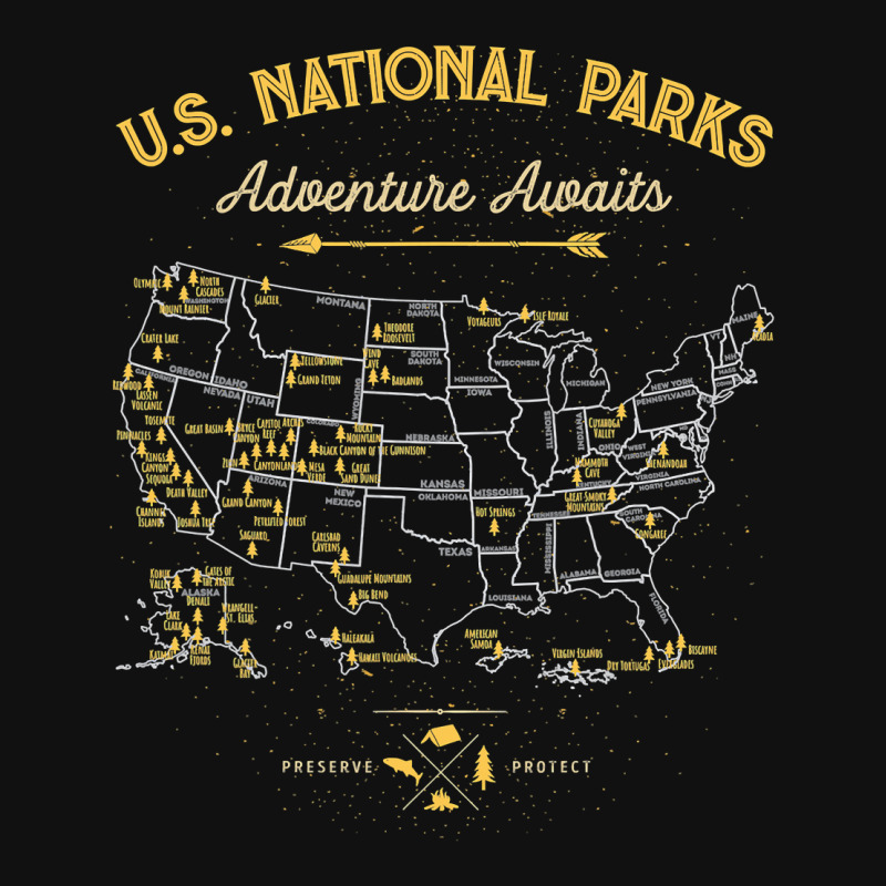 National Parks T Map Camping Twomen Men Hiking Shield Patch | Artistshot