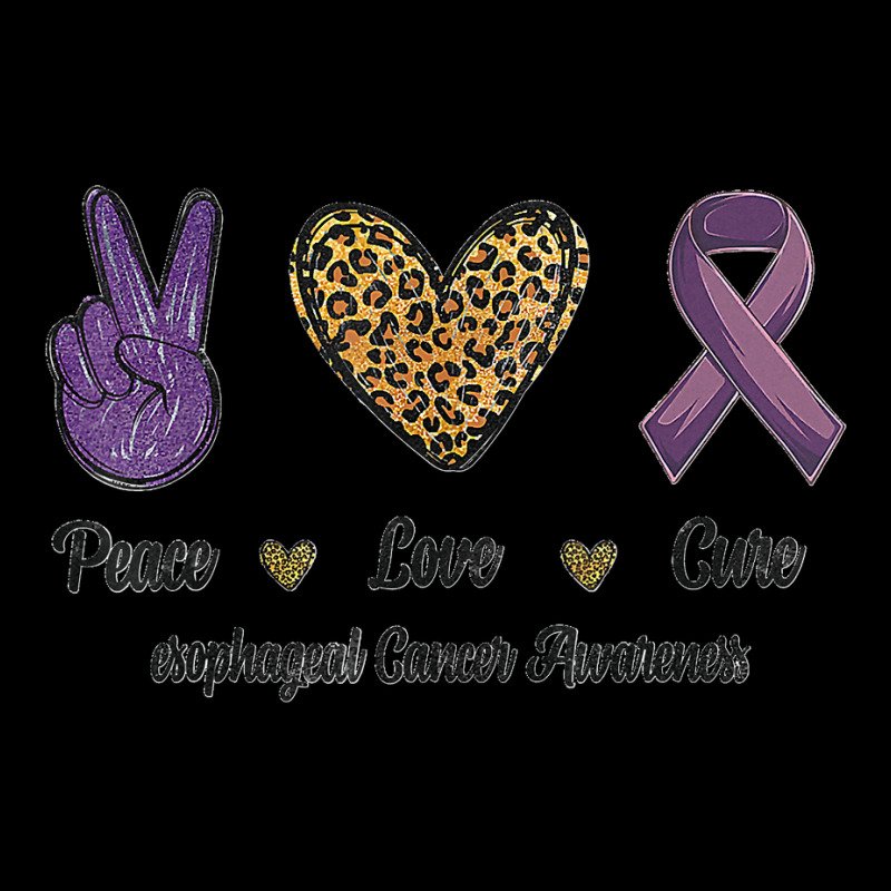 Peace Love Cure Esophageal Cancer Awareness Warrior Leopard Pocket T-Shirt by STACYSCHUDEL | Artistshot