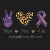 Peace Love Cure Esophageal Cancer Awareness Warrior Leopard Classic T-shirt | Artistshot