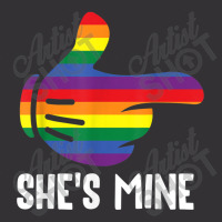 She's Mine Lesbian Couple Rainbow Lgbt Pride Matching Vintage Hoodie | Artistshot