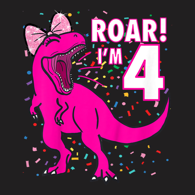 Kids Roar I'm 4 (four Year Old Dinosaur Birthday) 4th Dino Theme T-shi T-Shirt by CharlesDiya | Artistshot