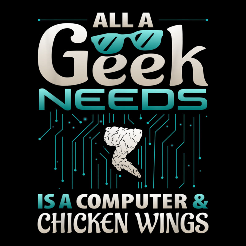 All A Geek Needs Is A Computer And Chicken Wings T Shirt Lightweight Hoodie | Artistshot