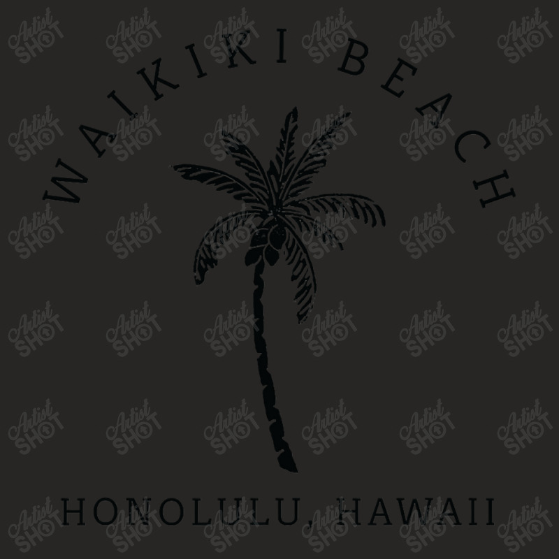 Retro Cool Waikiki Beach Hawaiian Island Palm Tree Souvenir Ladies Fitted T-Shirt by CUSER3772 | Artistshot