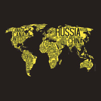 World Map With Words Of The Country Names Text World Map Funny Women Tank Top | Artistshot