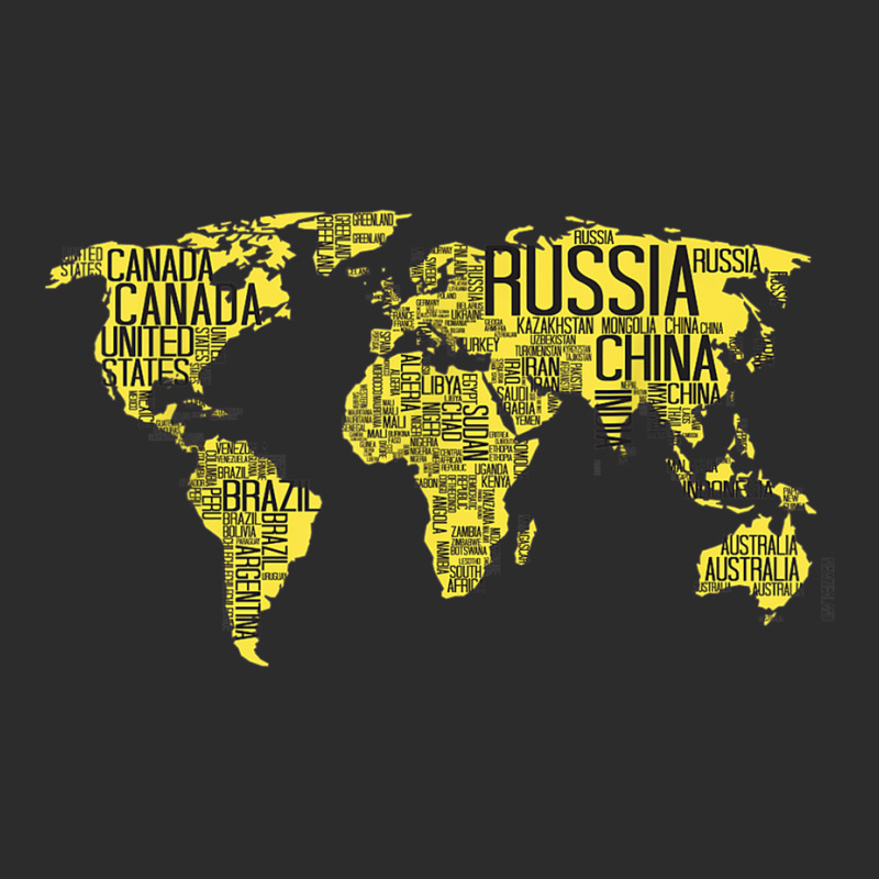 World Map With Words Of The Country Names Text World Map Funny Women Exclusive T-shirt | Artistshot