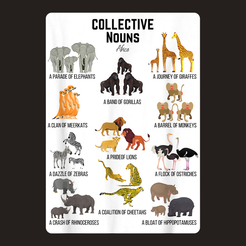 Collective Nouns Africa Animal Family Group Endangered T Shirt Tank Top by cm-arts | Artistshot