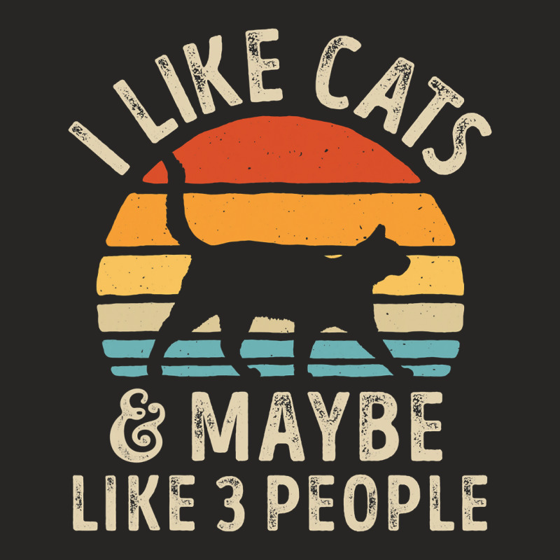 I Like Cats And Maybe Like 3 People Cat Lover Gifts Women Ladies Fitted T-Shirt by Tisha Brown | Artistshot