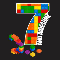 Building Blocks Bricks 7 Years Old Awesome Birthday Boy T Shirt T-shirt | Artistshot