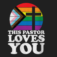 Womens Christian Ally Inclusive Pride Clergy This Pastor Loves You V N Ladies Polo Shirt | Artistshot