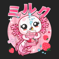 Kawaii Axolotl Strawberry Milk Shake Carton Aesthetic For Fans 3/4 Sleeve Shirt | Artistshot