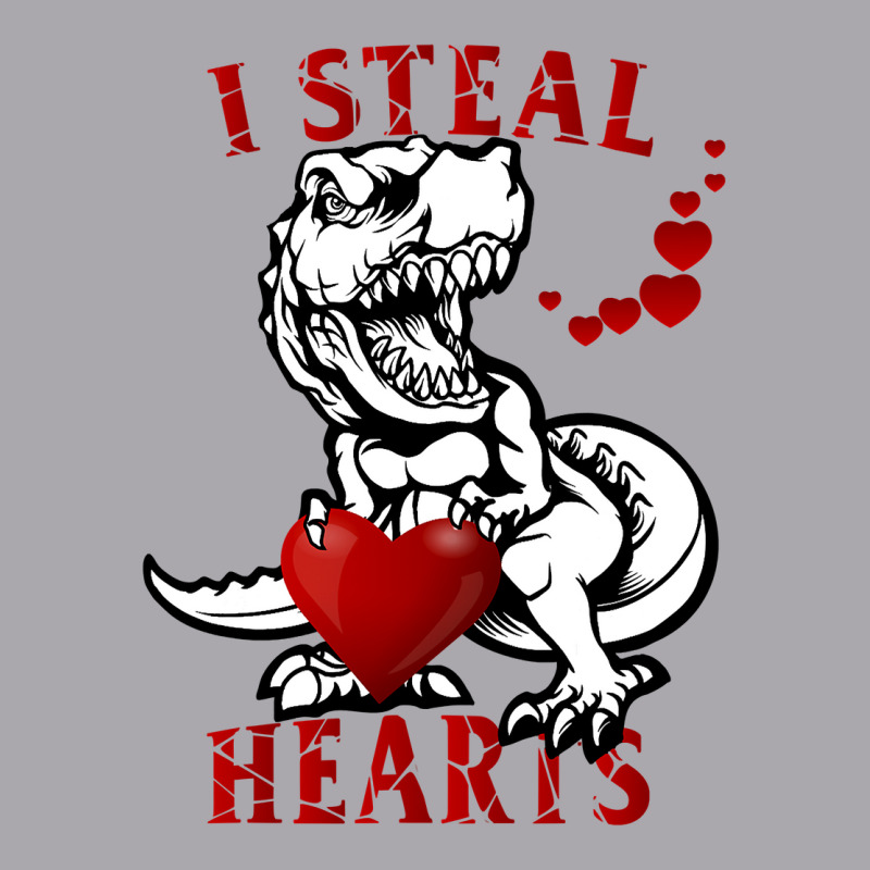 I Steal Hearts T Valentines Day Dinosaur Boys Kid (7) Youth 3/4 Sleeve by Tisha Brown | Artistshot