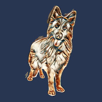 German Shepherd In Front Of White Background Ladies Denim Jacket | Artistshot