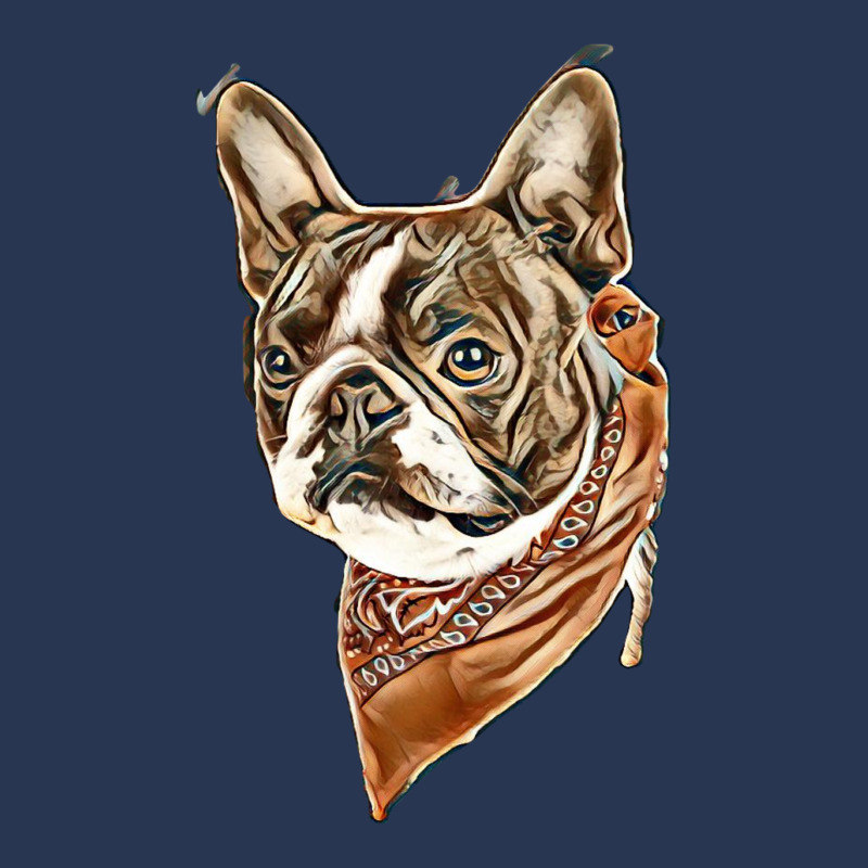 Boston Terrier With A Red Bandana On Ladies Denim Jacket by Kemnabi | Artistshot