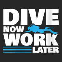 Womens Funny Diver Water Sports Diving Work Sea T Shirt V Neck T Shirt Ladies Fitted T-shirt | Artistshot