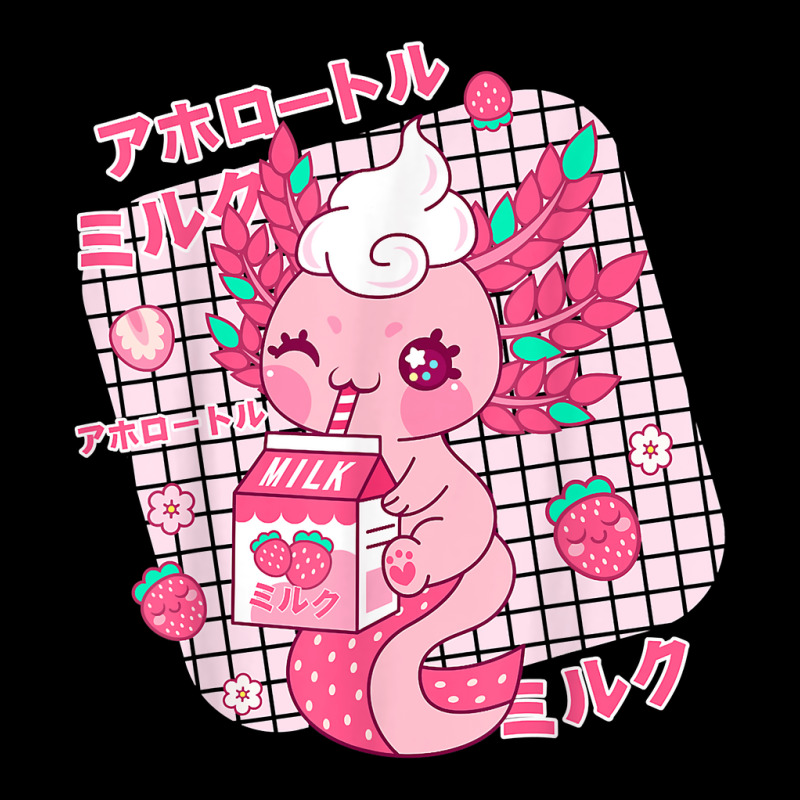 Kawaii Axolotl Strawberry Milk Shake Japanese Retro Anime Gift For Fan Women's V-Neck T-Shirt by BethelThrift | Artistshot