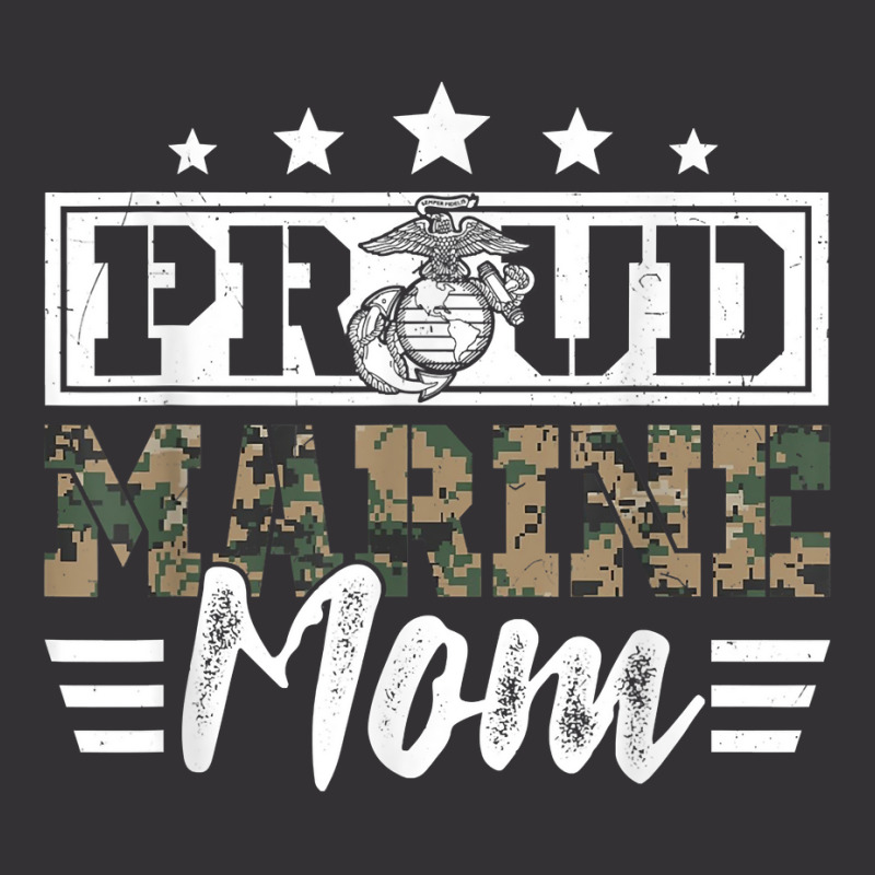 Proud Marine Military Veteran Mom Mama Mommy Mother's Day T Shirt Vintage Hoodie by cm-arts | Artistshot