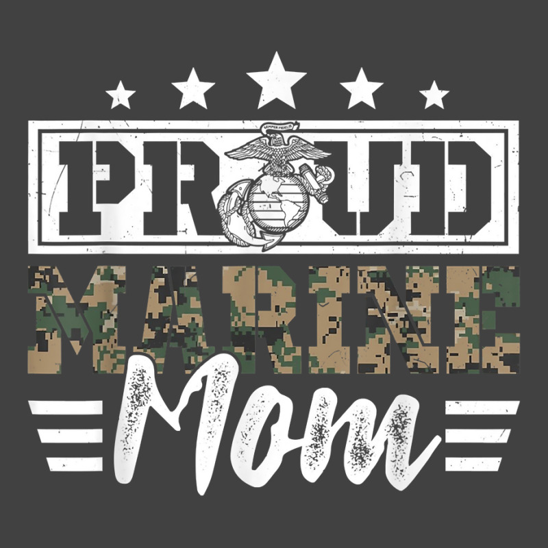 Proud Marine Military Veteran Mom Mama Mommy Mother's Day T Shirt Vintage T-Shirt by cm-arts | Artistshot