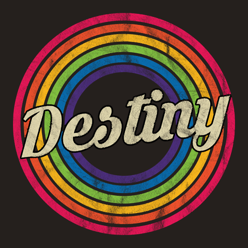 Destiny - Retro Rainbow Faded-style Tank Top by poppyallen | Artistshot