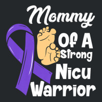 Mommy Of A Strong Nicu Warrior Baby Purple Ribbon Awareness Premium T Crewneck Sweatshirt | Artistshot