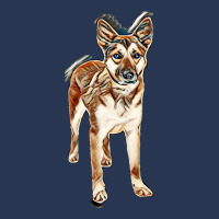 Pretty German Shepherd Crossbreed Dog Standing On White With Sad Expre Ladies Denim Jacket | Artistshot