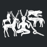 God Cernunnos And Animals From The Gundestrup Cauldron  Fitted Crewneck Sweatshirt | Artistshot