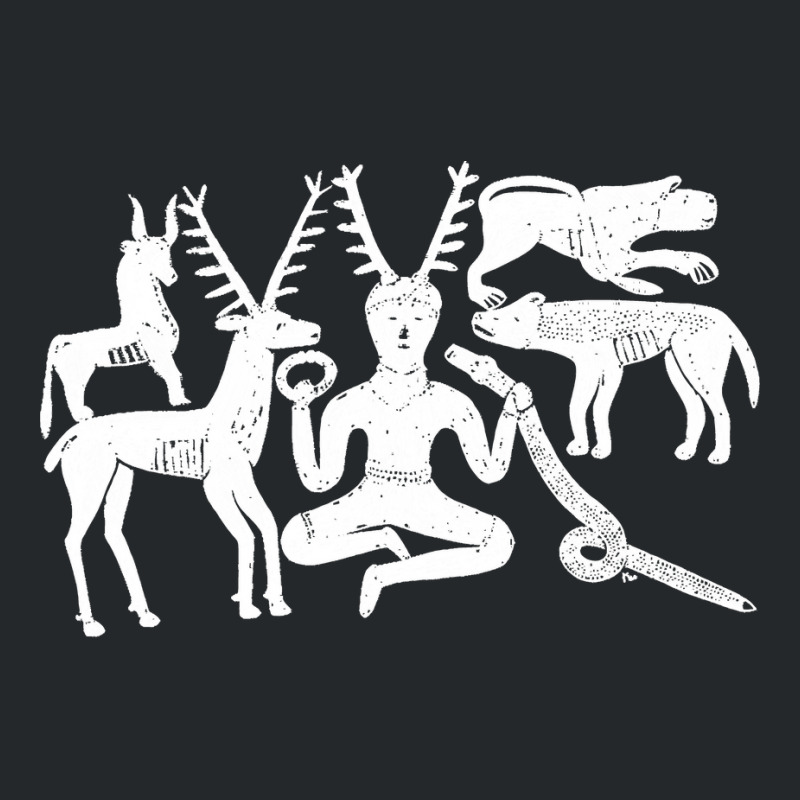 God Cernunnos And Animals From The Gundestrup Cauldron  Fitted Crewneck Sweatshirt by saterseim | Artistshot