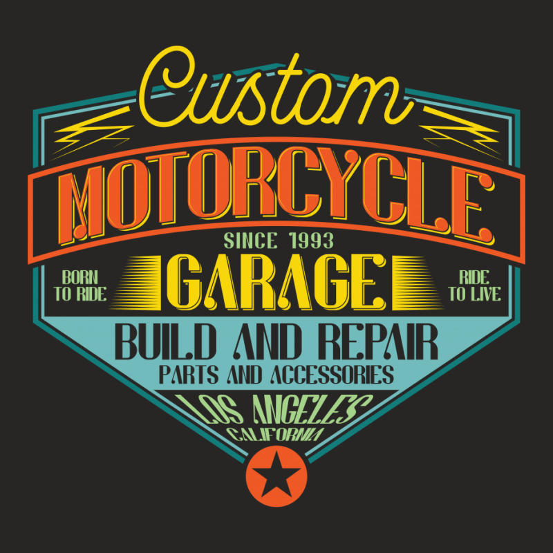 Custom Motorcycle Since 1993. Build And Repair Ladies Fitted T-Shirt by EmarDesign | Artistshot