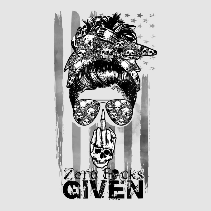 Messy Bun Skull Zero Fuck Given Halloween Usa Flag T Shirt Exclusive T-shirt by cm-arts | Artistshot