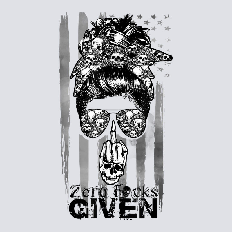 Messy Bun Skull Zero Fuck Given Halloween Usa Flag T Shirt Bucket Hat by cm-arts | Artistshot