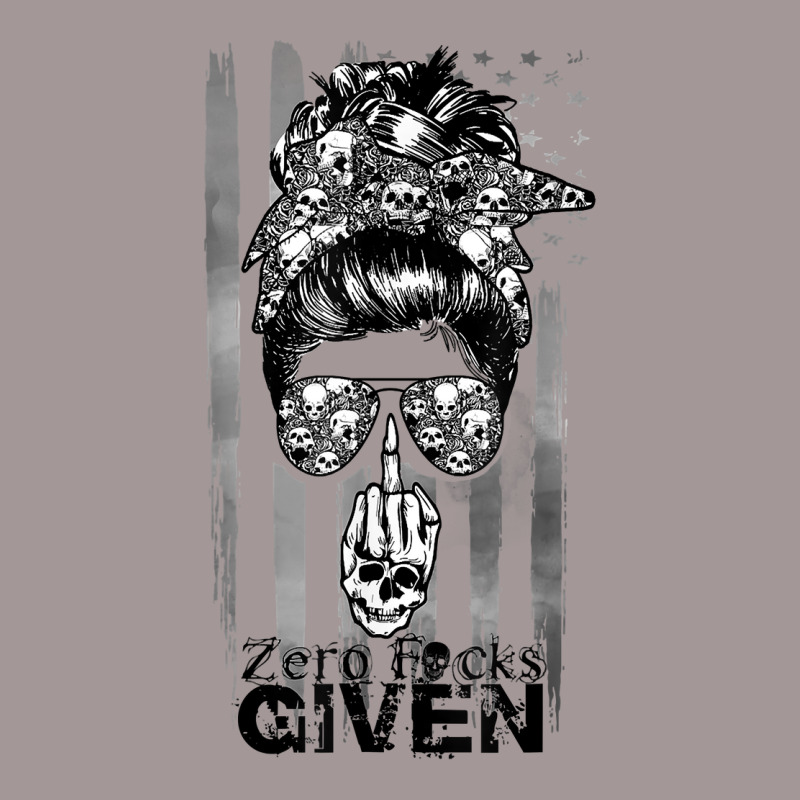 Messy Bun Skull Zero Fuck Given Halloween Usa Flag T Shirt Vintage Short by cm-arts | Artistshot