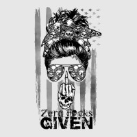 Messy Bun Skull Zero Fuck Given Halloween Usa Flag T Shirt Hoodie & Jogger Set | Artistshot